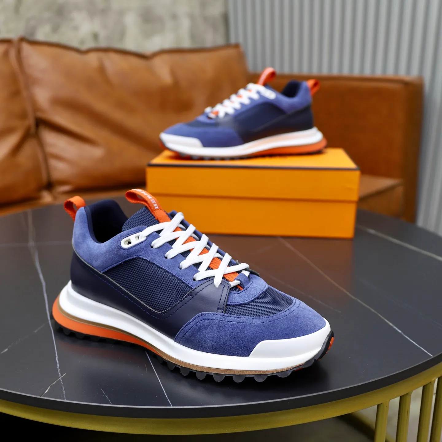 Men's shoes: 462💰🎬【Hermès】Official website synchronization Counter quality French Paris catwalk style Simple and classic Imported original fabric Original outsole Size (size): 38-44